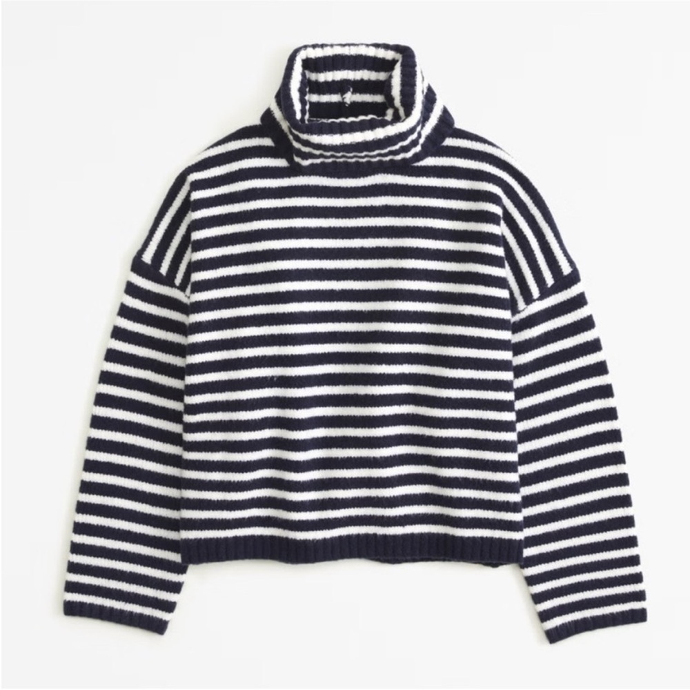 Abercrombie Navy White Striped Sweater